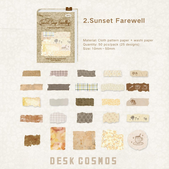 Mixed Material Fragmented Fabric Stickers For Creative Journaling