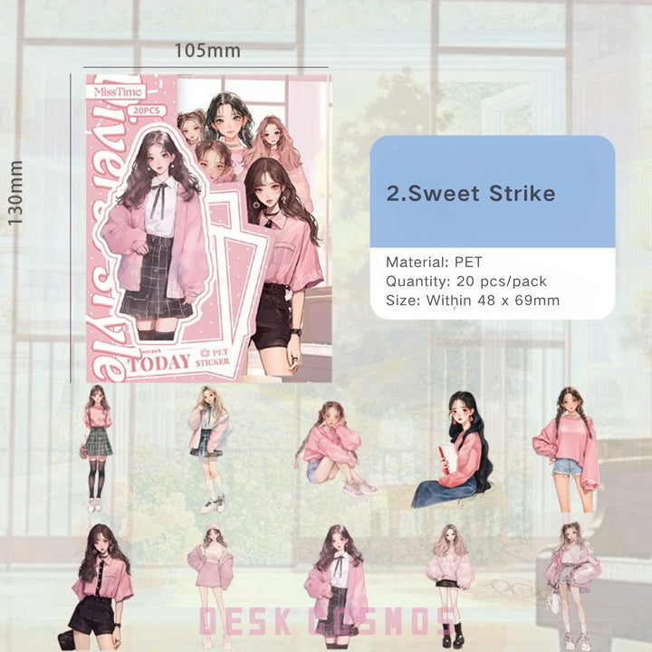 Captured Moments Sweet Strike PET Stickers Lovely Theme