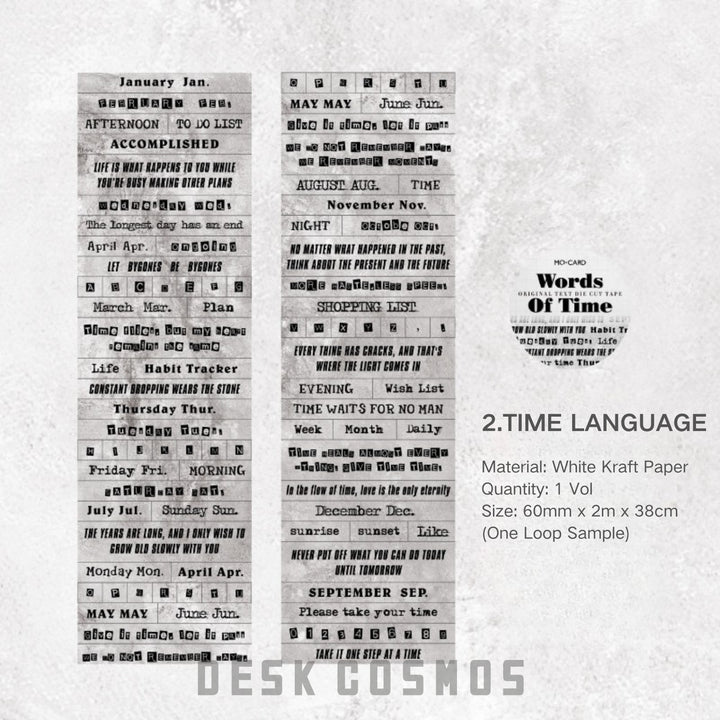 Time’s Words Series Die - cut Tape - Desk Cosmos