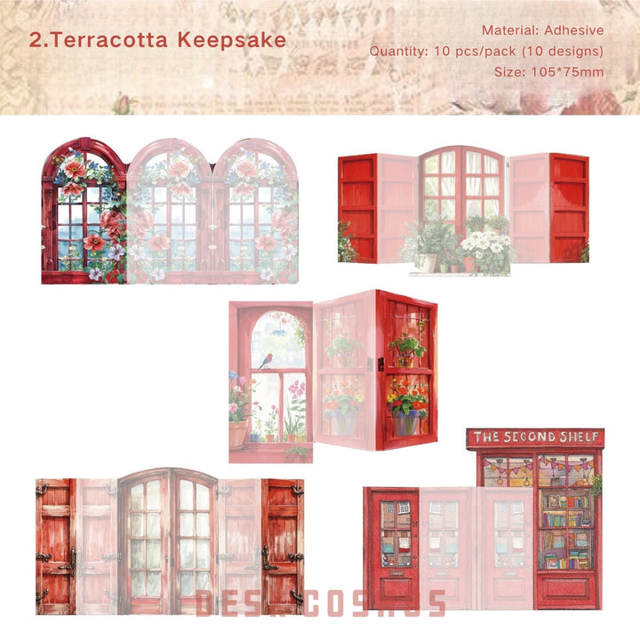 Vintage Stickers Time Window Trap Set Decorative Use