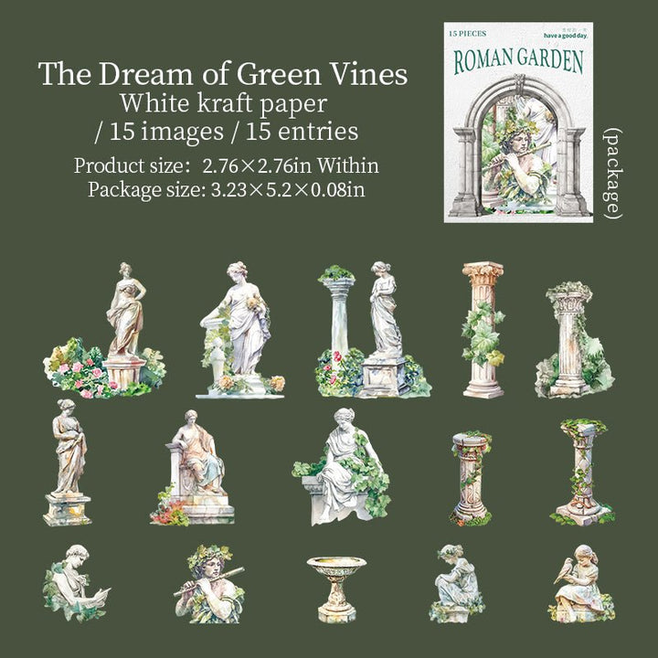 Roman Garden Decorative Stickers Art For Scrapbook Pages