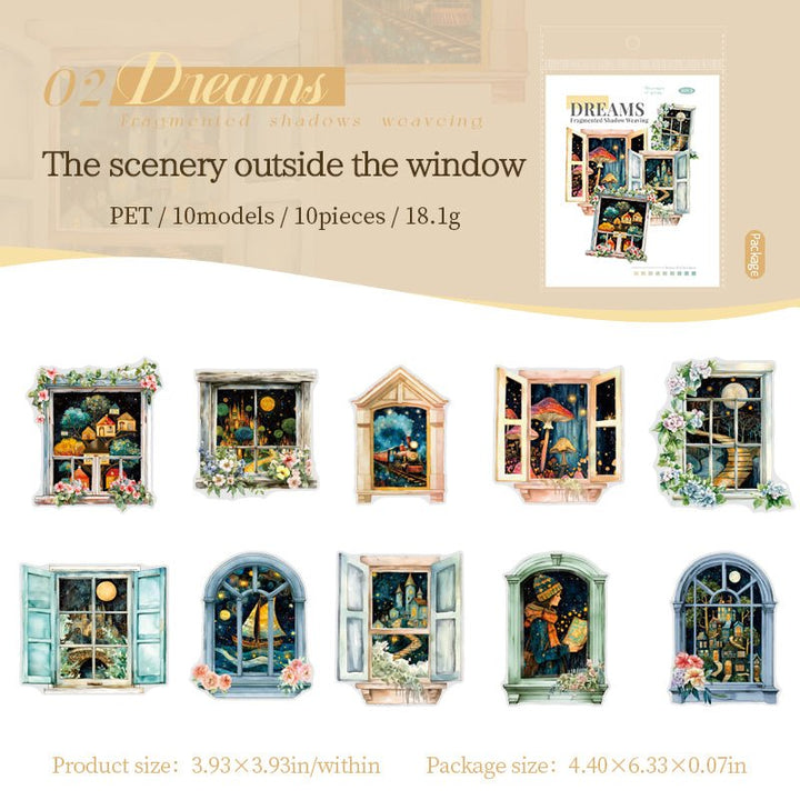 Dreams Fragmented Shadows Stickers Creative DIY Scrapbook