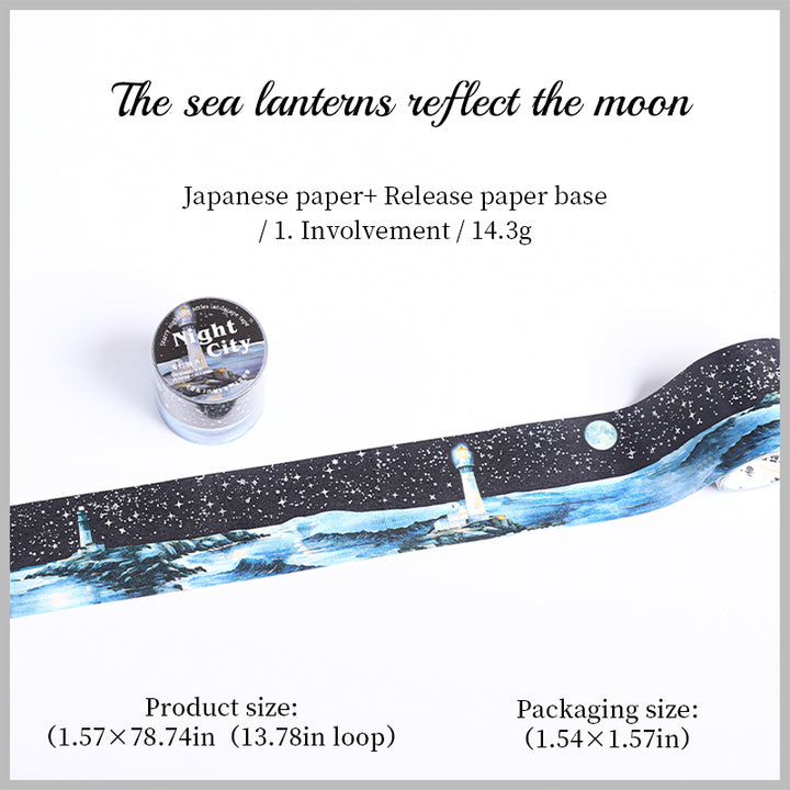 Ninght City Sea Lanterns Reflecting the Moon Washi Tape