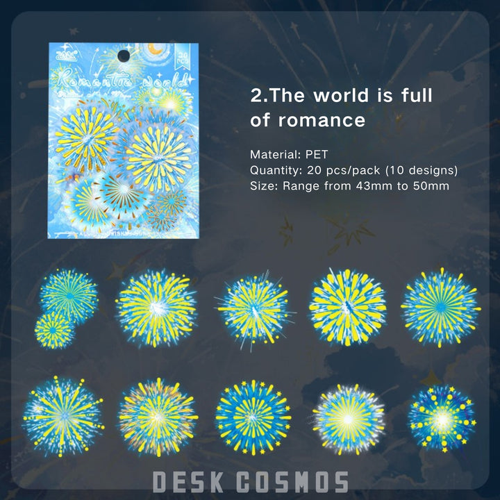 Fluorescent Night Language Fireworks Tape Design