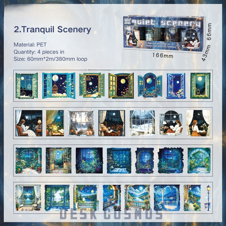 Starry Night Scenery Tape Set Scrapbook Craft Supplies