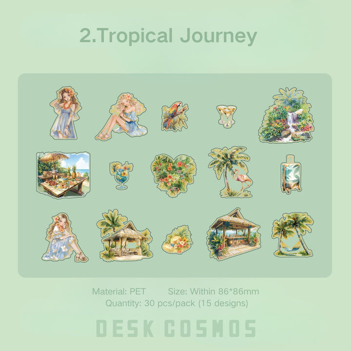 Flowing Gold Rock Dream Tropical Journey PET Sticker Gold Detail