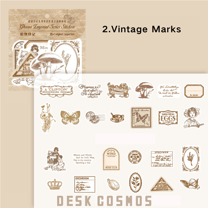 Ghana Imprint Series Antique Imprint Retro Stamps Stickers