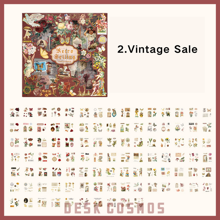 Box stickers Vintage Sale Retro PET Stickers Elegant Design