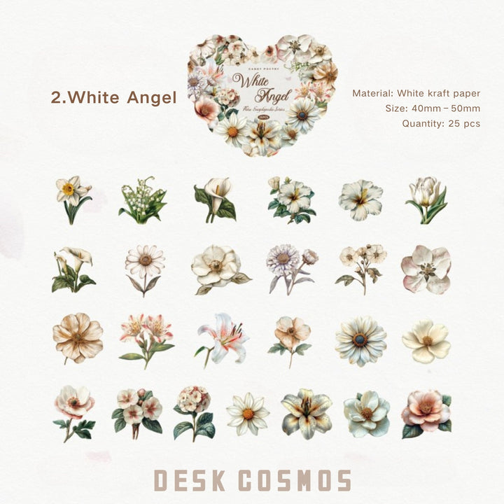 Flower Catalog White Angel Botanical Scrap Paper