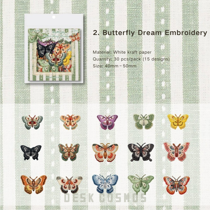 Embroidery Story Series Butterfly Dream Embroidery Stickers Romantic Theme