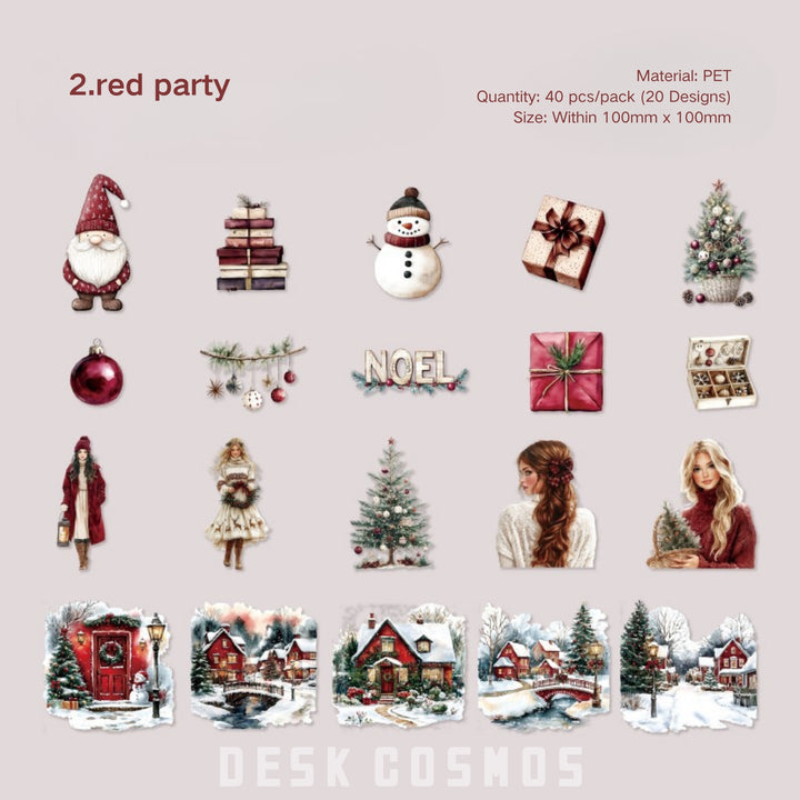 Christmas Winter Home Scene PET Stickers - Desk Cosmos