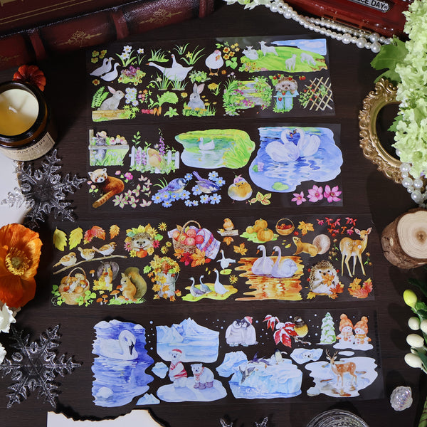 Animal Four Seasons Scenery PET Tape