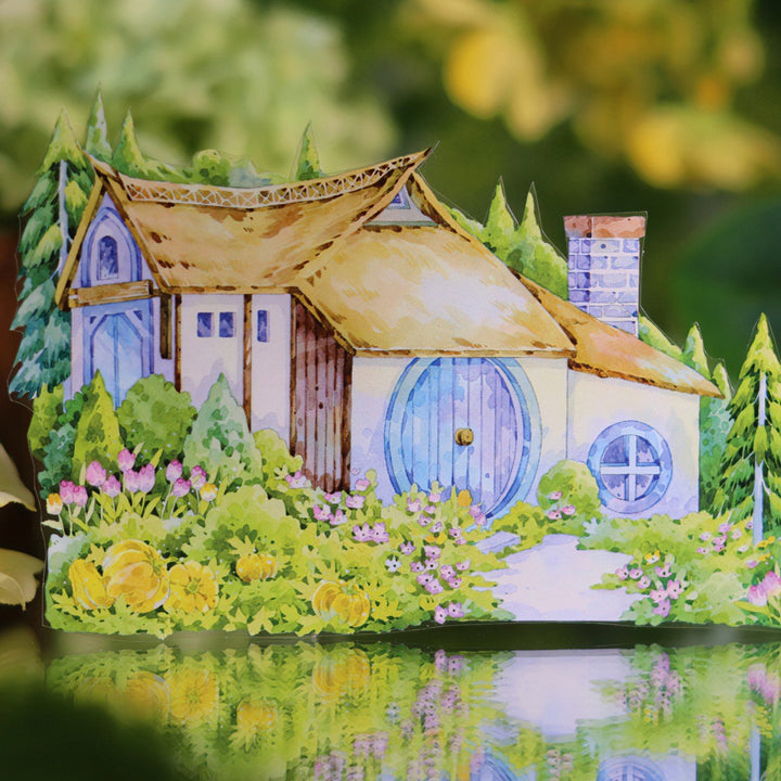 Lakeside Cabin Under Snow Mountain PET Tape - Desk Cosmos