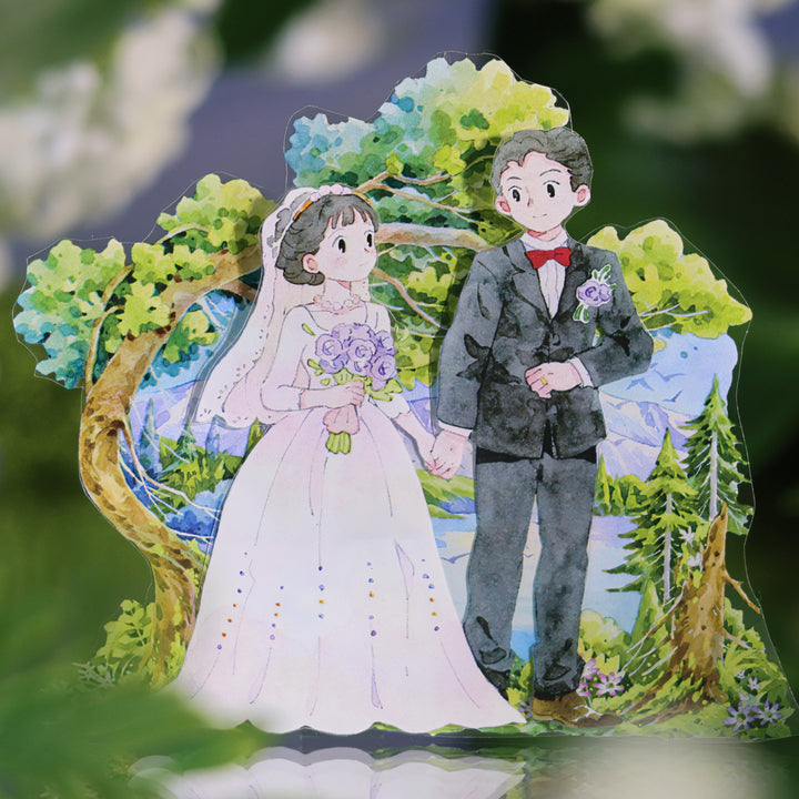 Lakeside Cabin Under Snow Mountain PET Tape - Desk Cosmos