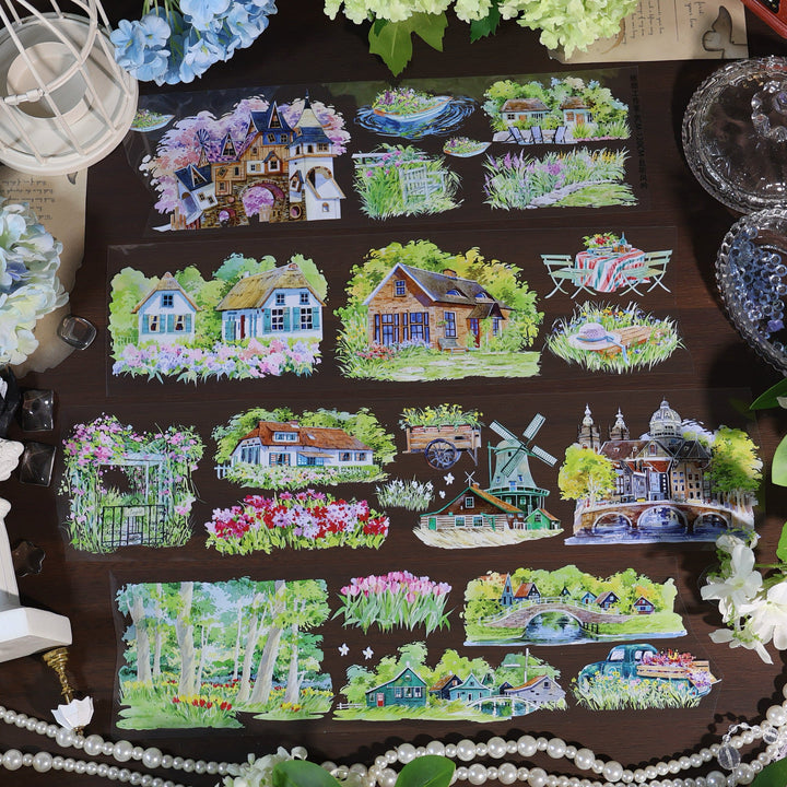 Windmill Water City Scenic PET Tape - Desk Cosmos