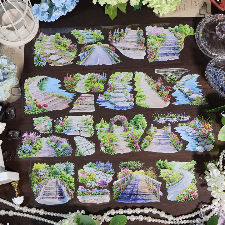 Blooming Path PET Decorative Tape - Desk Cosmos