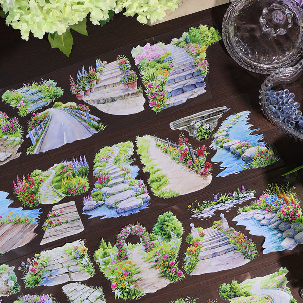 Blooming Path PET Decorative Tape - Desk Cosmos