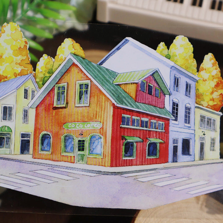 Iceland Spring and Autumn Street Landscape PET Tape - Desk Cosmos