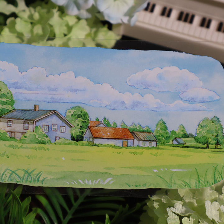 Sunny Field Windmill Scenic PET Tape - Desk Cosmos