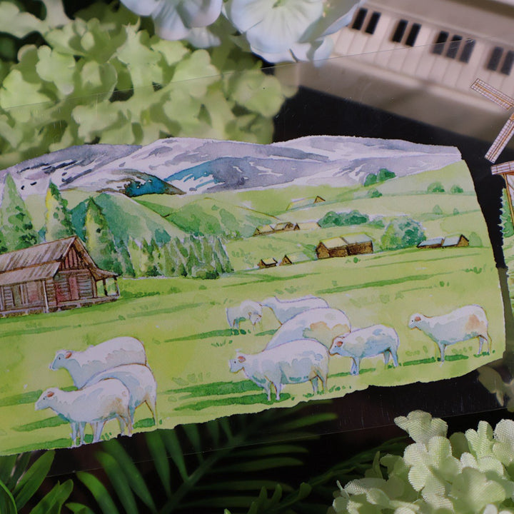 Sunny Field Windmill Scenic PET Tape - Desk Cosmos