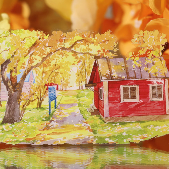 Golden Autumn Mountain Scenic PET Tape - Desk Cosmos