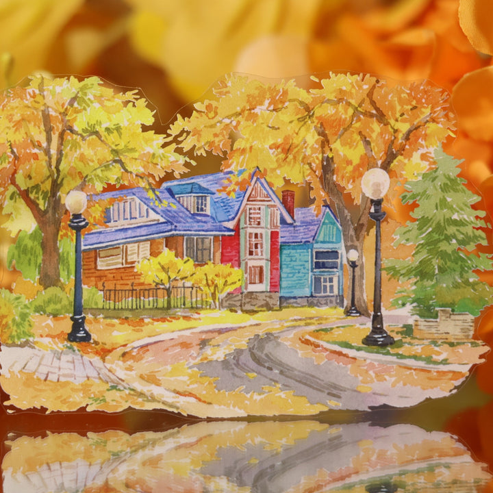 Golden Autumn Mountain Scenic PET Tape - Desk Cosmos