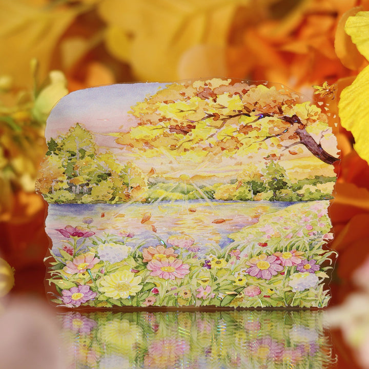 Golden Autumn Mountain Scenic PET Tape - Desk Cosmos