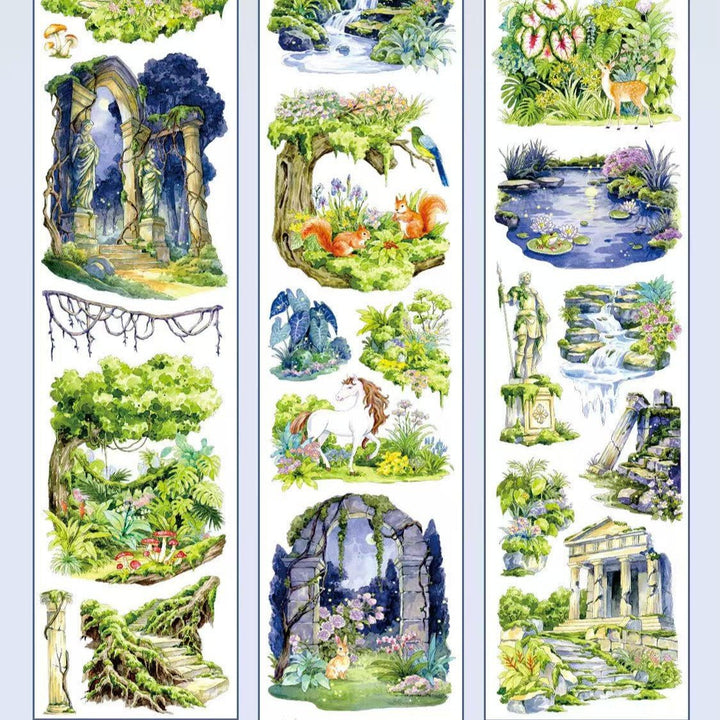 Emerald Forest Landscape PET Tape - Desk Cosmos