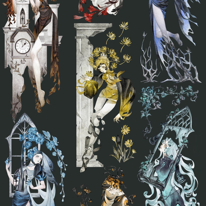 Gothic Night Witch Decorative PET Tape - Desk Cosmos