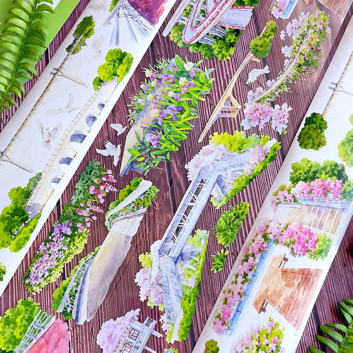Floral Hanging Walkway Scenery PET Tape - Desk Cosmos