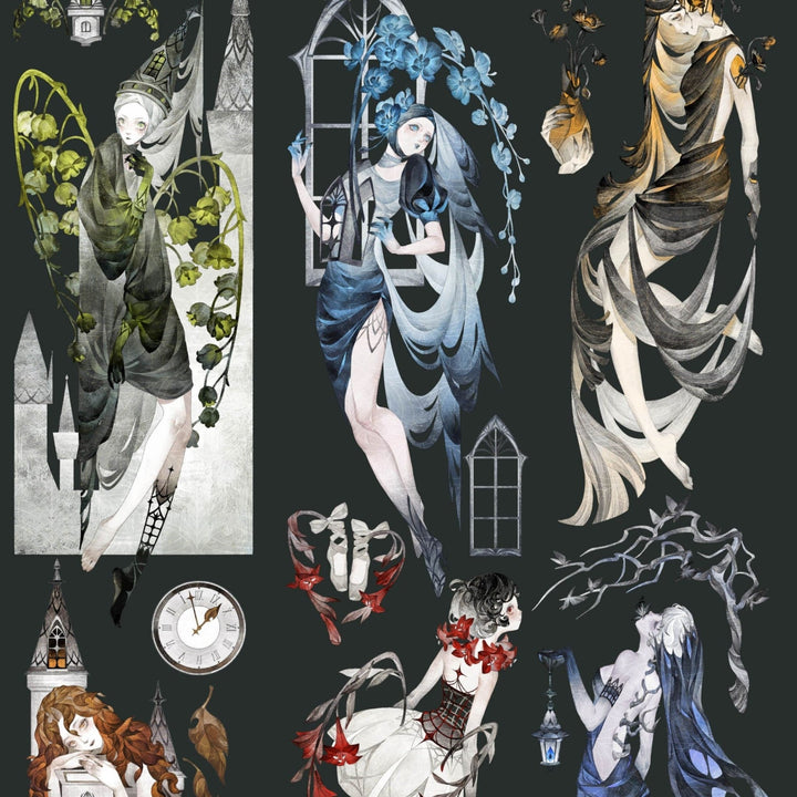 Gothic Night Witch Decorative PET Tape - Desk Cosmos