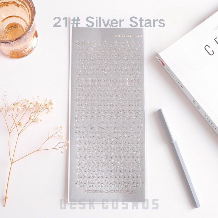 Gold and Silver Foil Stickers for Bullet Journaling and Collage