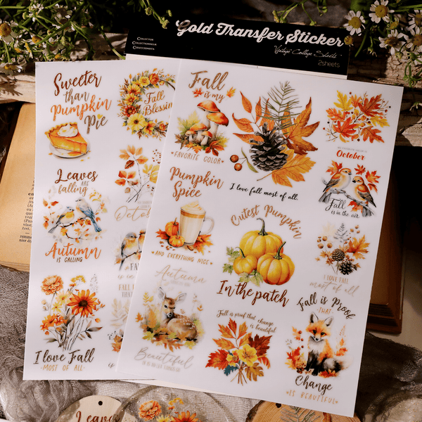 Autumn Whisper Waterproof Transfer Stickers - Desk Cosmos
