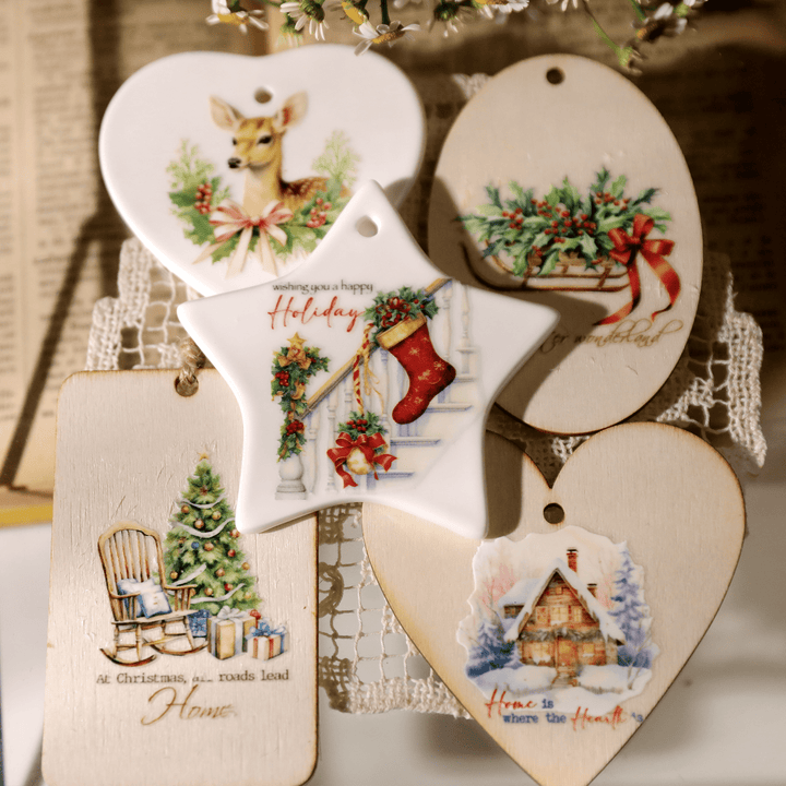 Christmas Transfer Stickers - Reindeer, Gifts, Sled, Bear - Desk Cosmos