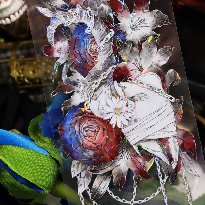 Gothic Skeleton Blood Red Rose Tape - Desk Cosmos