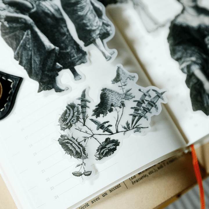 Medieval Classic Copperplate Journal Stickers—Character, architecture, airplane, knight - Desk Cosmos