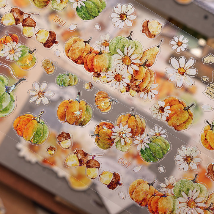 Vintage Pumpkin Floral Die - cut PET Tape - Desk Cosmos