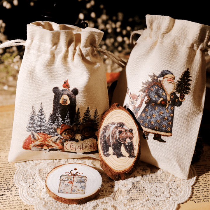 Christmas Santa Animal Transfer Stickers - Desk Cosmos