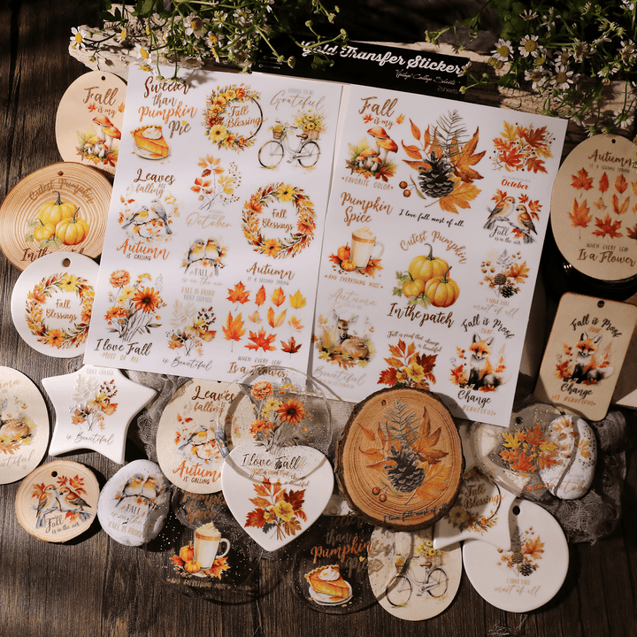 Autumn Whisper Waterproof Transfer Stickers - Desk Cosmos