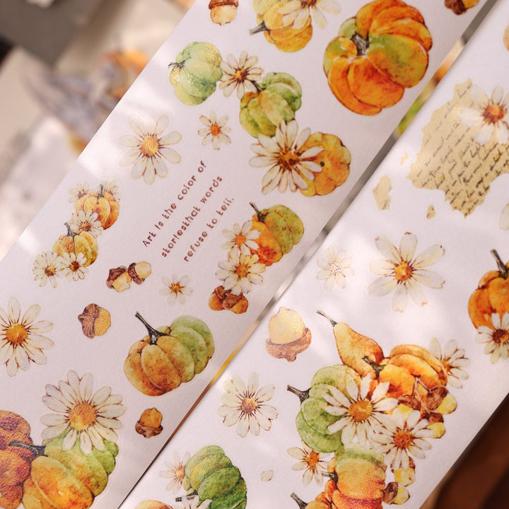 Vintage Pumpkin Floral Die - cut PET Tape - Desk Cosmos