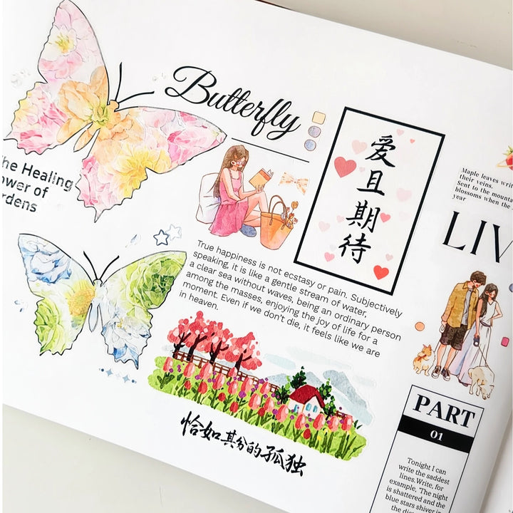 Soft Bloom Die - cut Journal Tape - Desk Cosmos