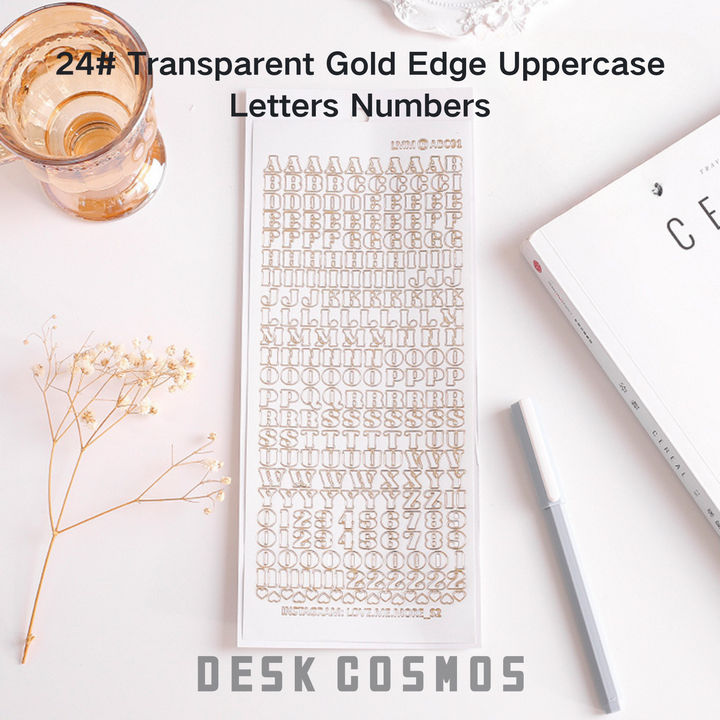 Gold and Silver Foil Alphabet Stickers Creative PVC Stickers