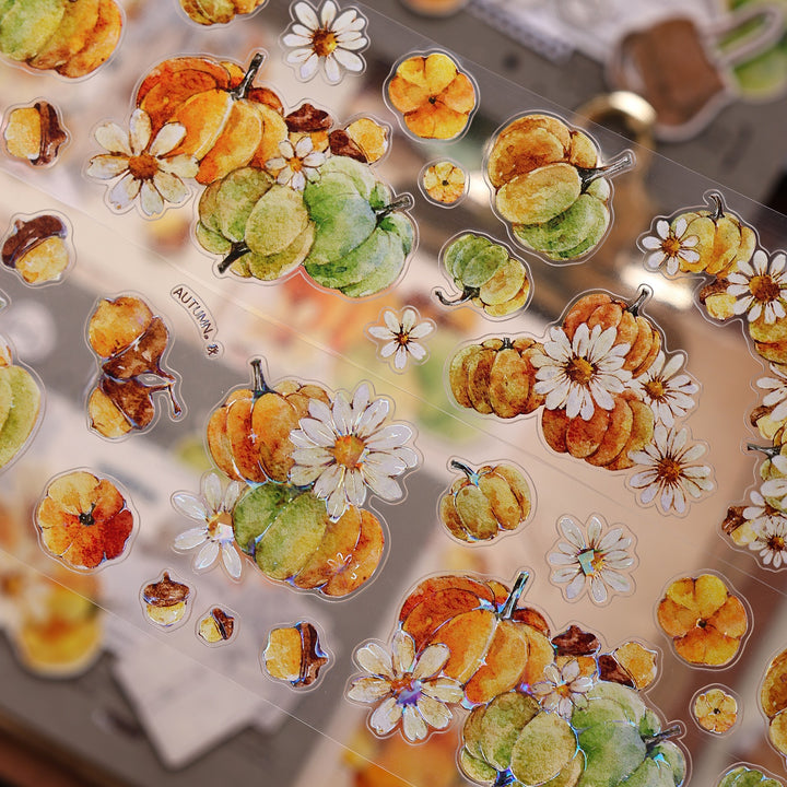 Vintage Pumpkin Floral Die - cut PET Tape - Desk Cosmos