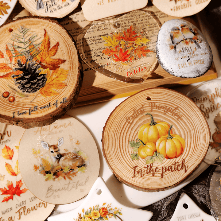 Autumn Whisper Waterproof Transfer Stickers - Desk Cosmos