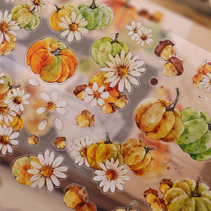 Vintage Pumpkin Floral Die - cut PET Tape - Desk Cosmos