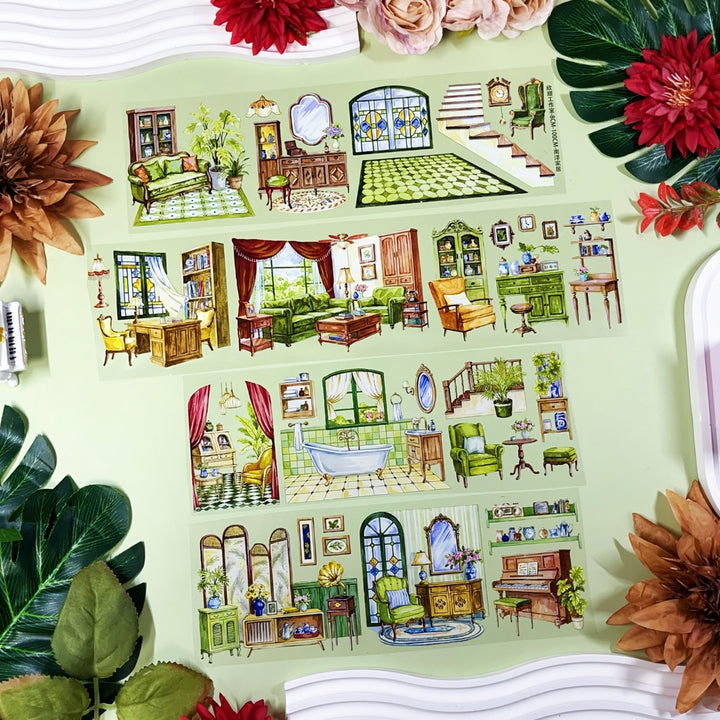 Southeast Asian Style Home PET Tape - Desk Cosmos