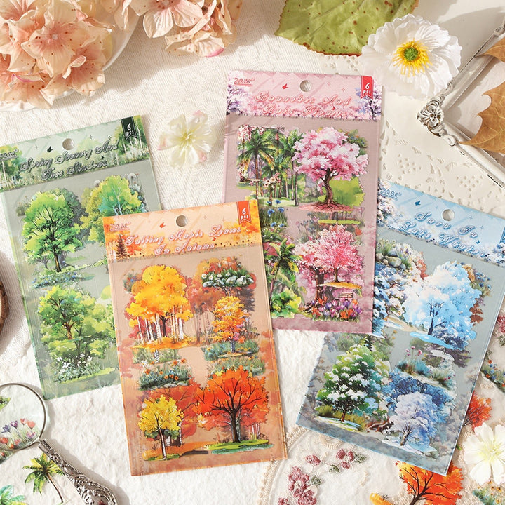 Seasonal Woodland Scenery PET Stickers - Desk Cosmos
