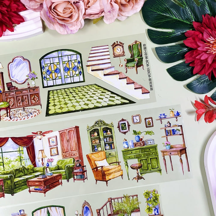 Southeast Asian Style Home PET Tape - Desk Cosmos