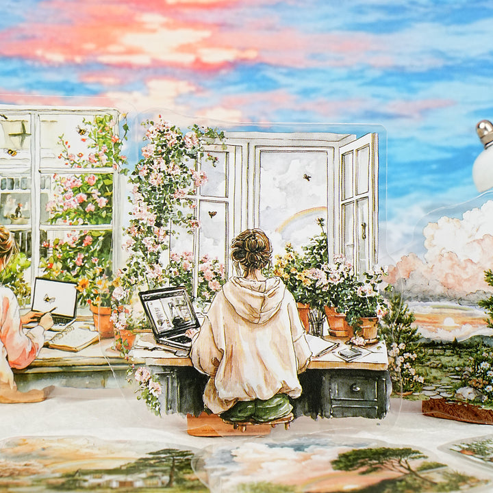 Window Scenery Weather PET Stickers - Desk Cosmos