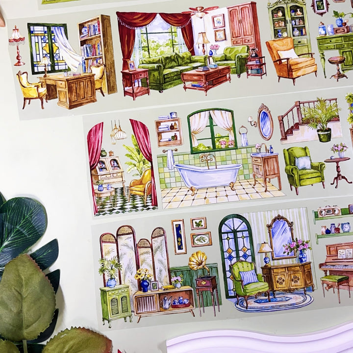 Southeast Asian Style Home PET Tape - Desk Cosmos